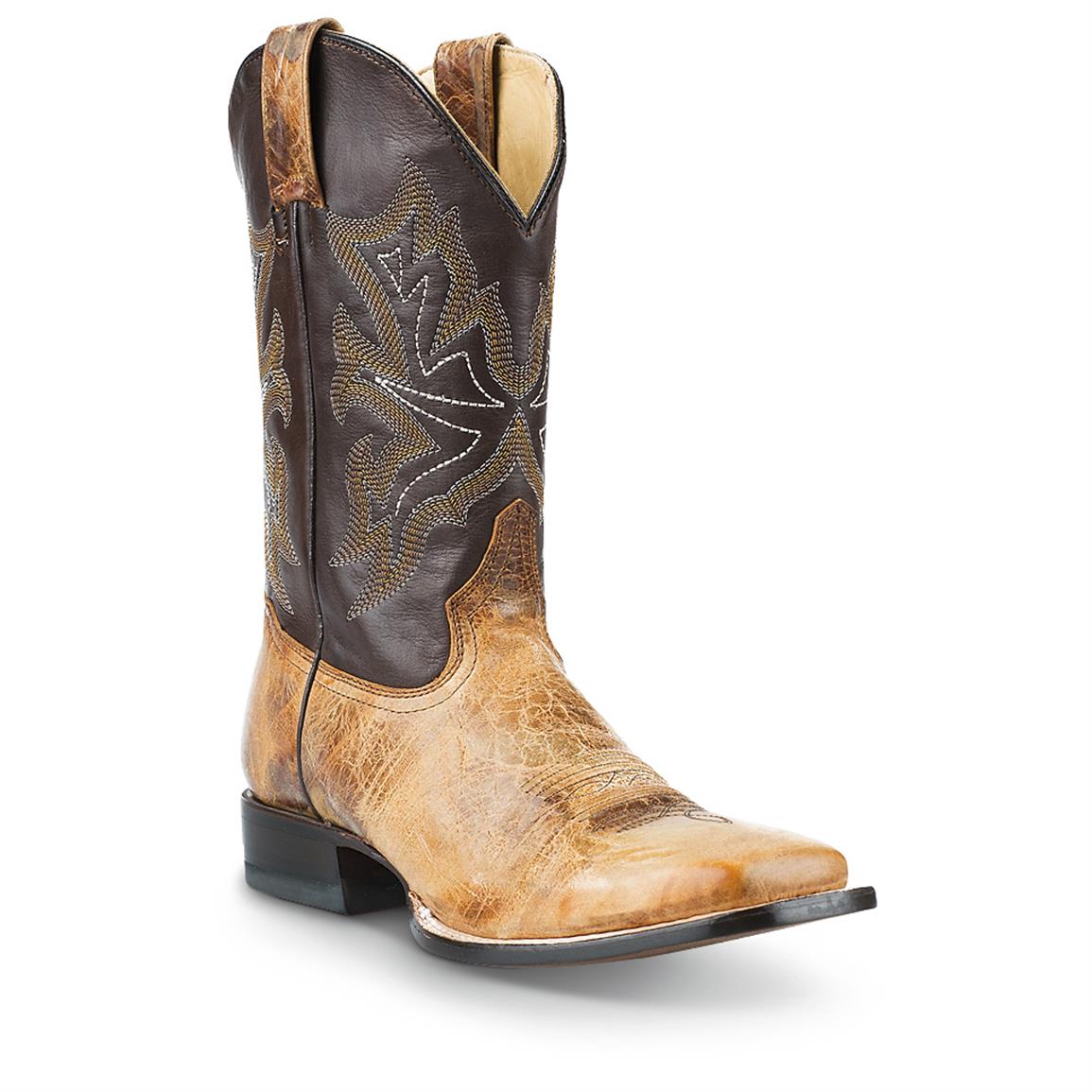 Men's Stetson 11" Wide Square Toe Cowboy Boots - 608726, Cowboy