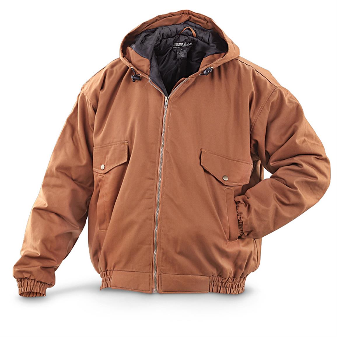WFS Insulated Canvas Hooded Jacket - 609547, Insulated Jackets & Coats