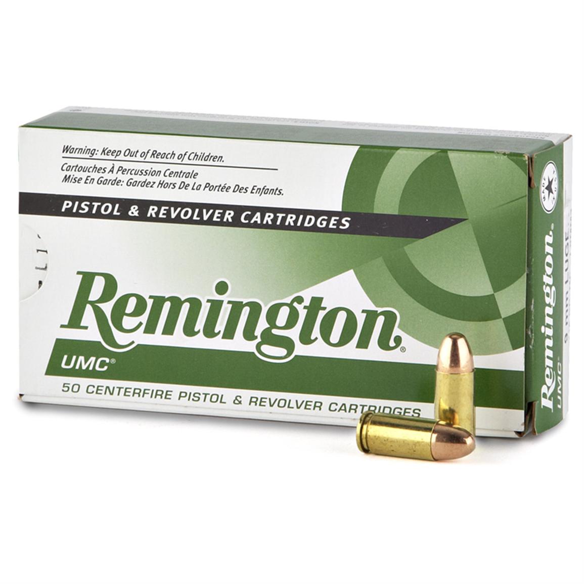 Remington Umc Handgun 9mm Luger Mc 115 Grain 50 Rounds 6096 9mm Ammo At Sportsmans Guide 8325