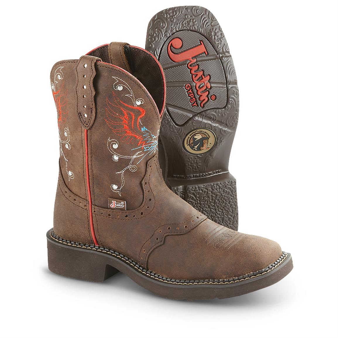 Women&#39;s Justin® Gypsy Cowgirl Boots, Aged Bark - 610325, Cowboy & Western Boots at Sportsman&#39;s Guide