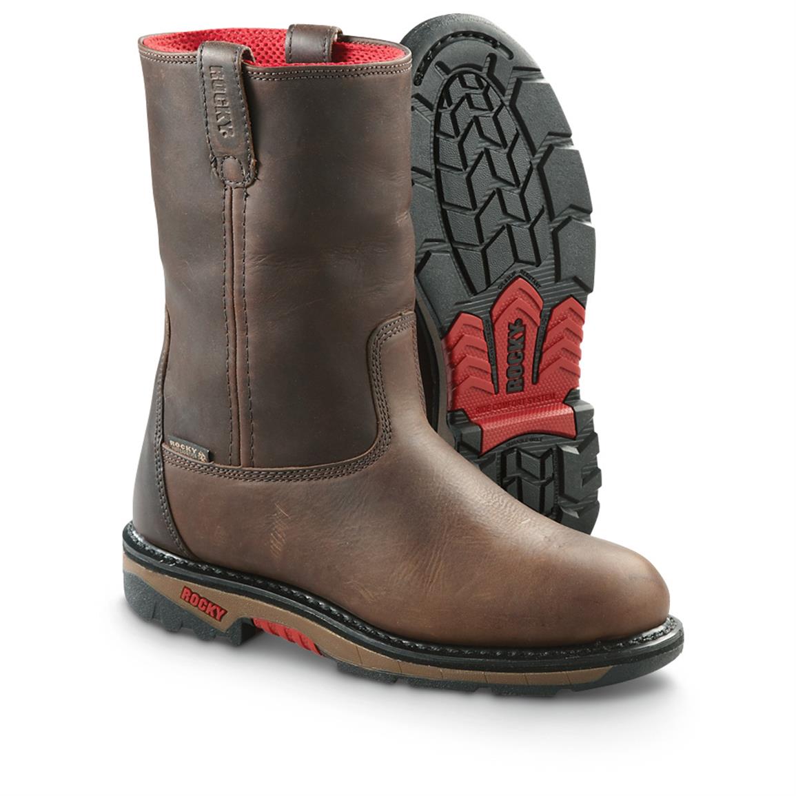 Rocky Ride 10" Waterproof Pullon Work Boots 618685, Work Boots at Sportsman's Guide