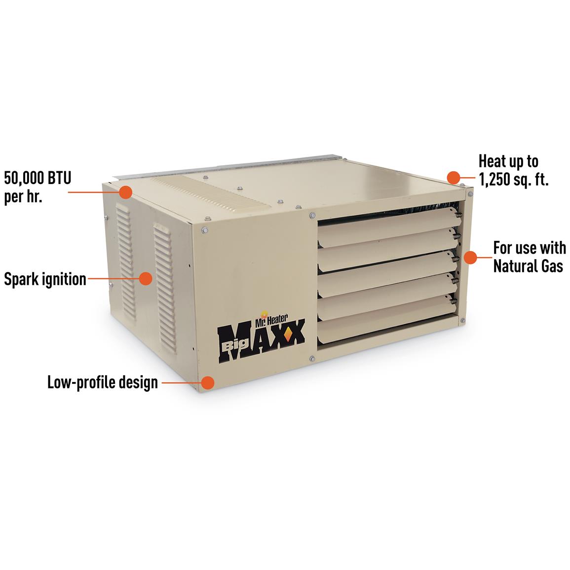 Mr. Heater Big Maxx Natural Gas Unit Heater, 50,000 BTU 624257, Garage Heaters at Sportsman's