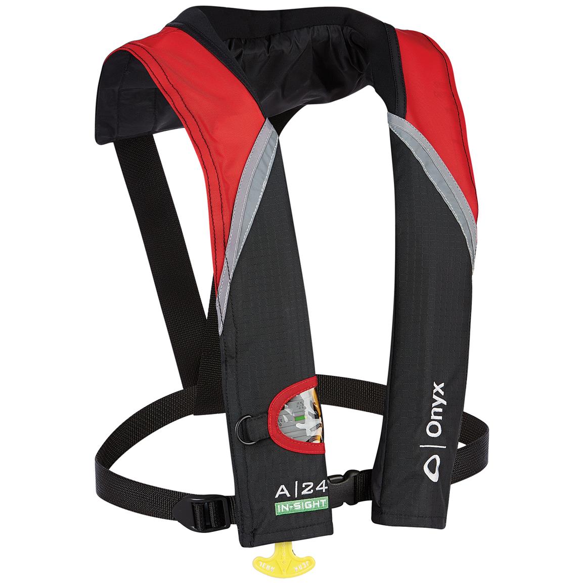 Onyx A-24 In-Sight Automatic Inflatable Life Jacket (PFD), Red - 635671 ...