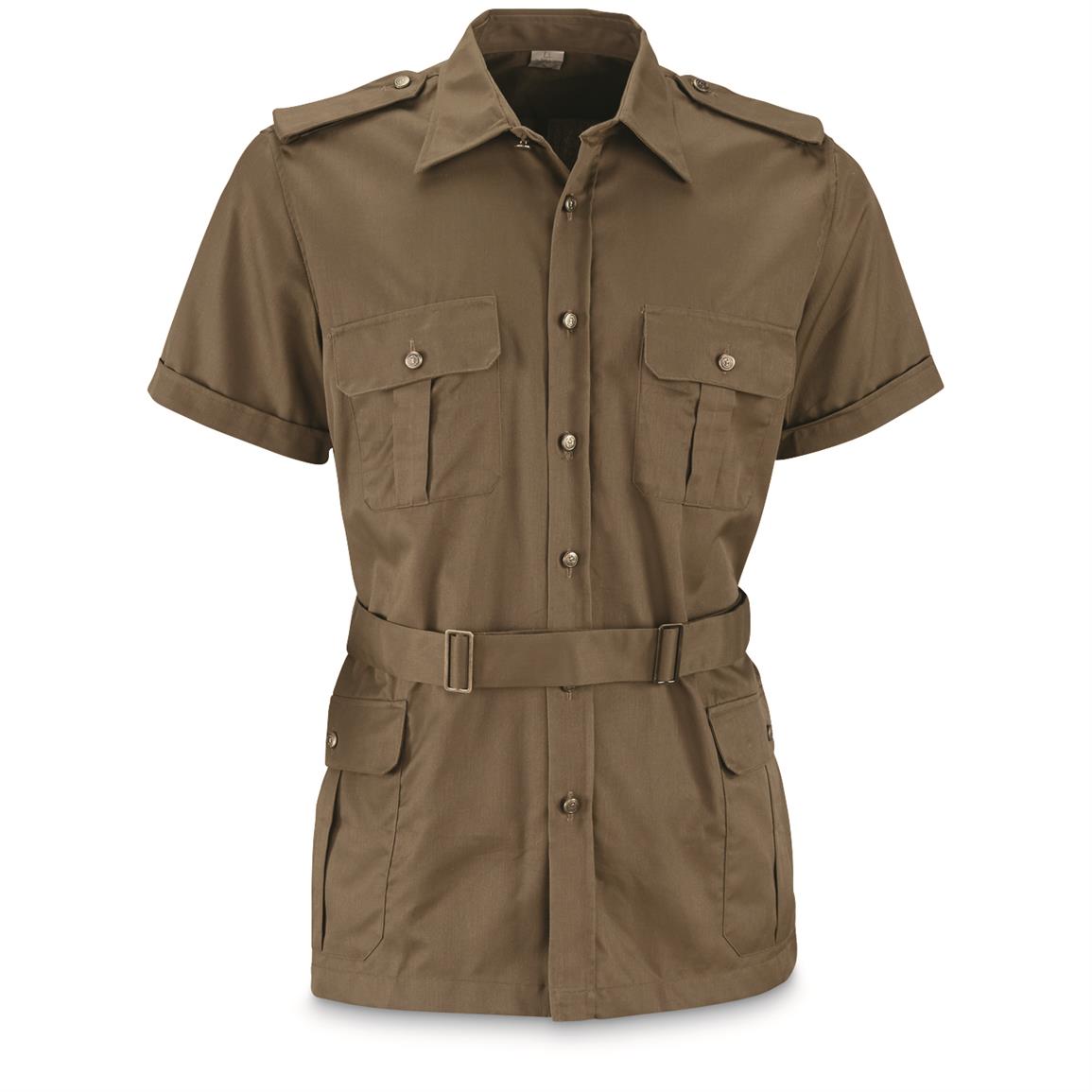 Italian Military Surplus Safari Short-Sleeve Shirt, 2 Pack, Like New - 636951, Shirts at