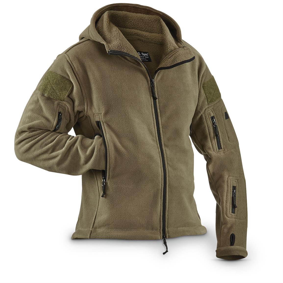 U.S. Spec Heavyweight Hooded Fleece Jacket 641091, Tactical Clothing at Sportsman's Guide