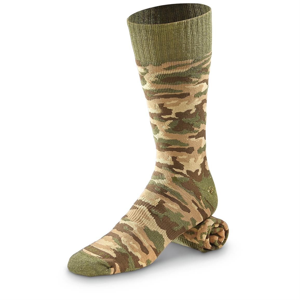 6 Prs. of Military-style Wool-blend Socks - 641340, Socks at Sportsman