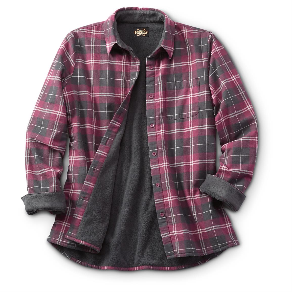 lands end fleece lined flannel shirt