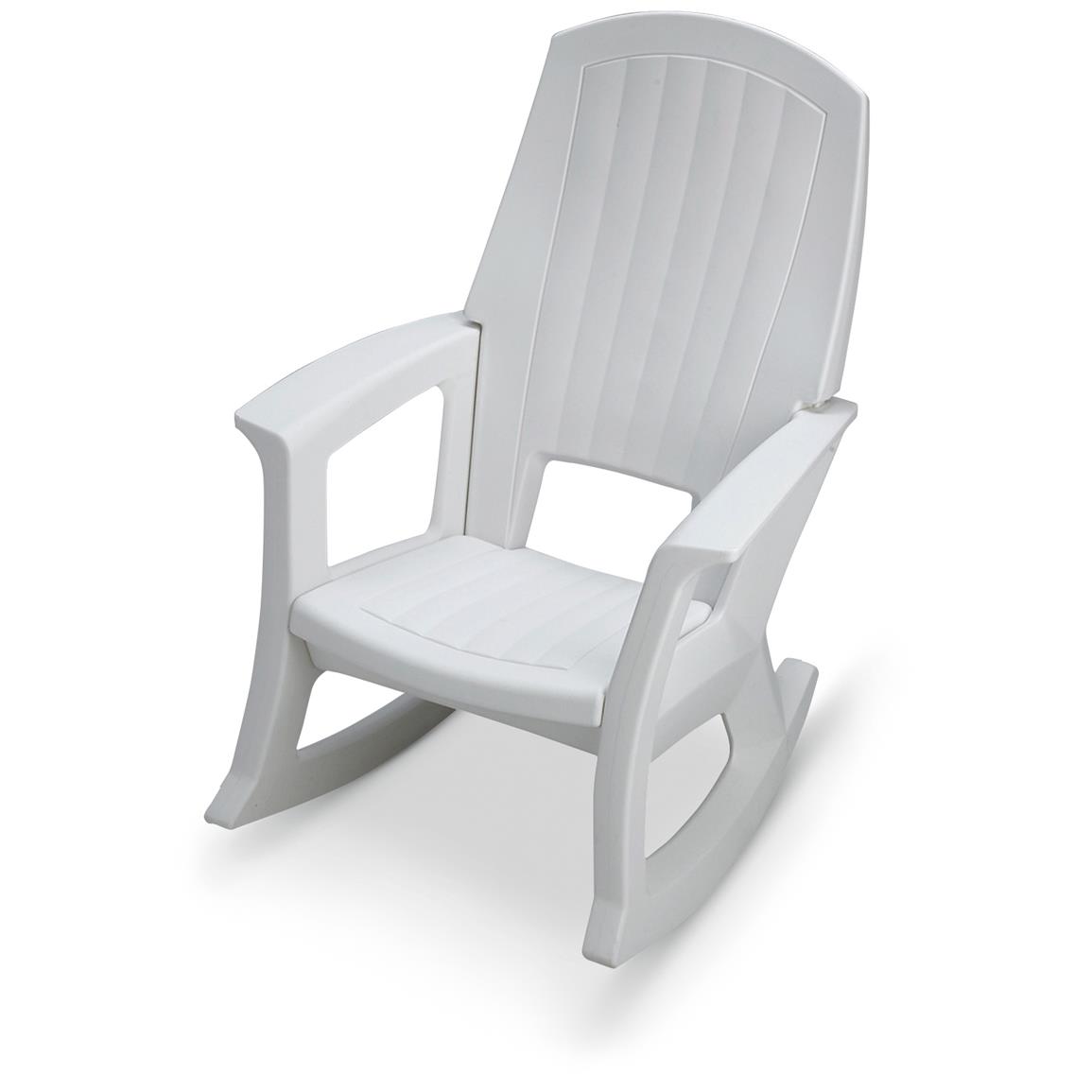 Oversized Resin Rocker / Recliner Chair, White - 647176, Patio