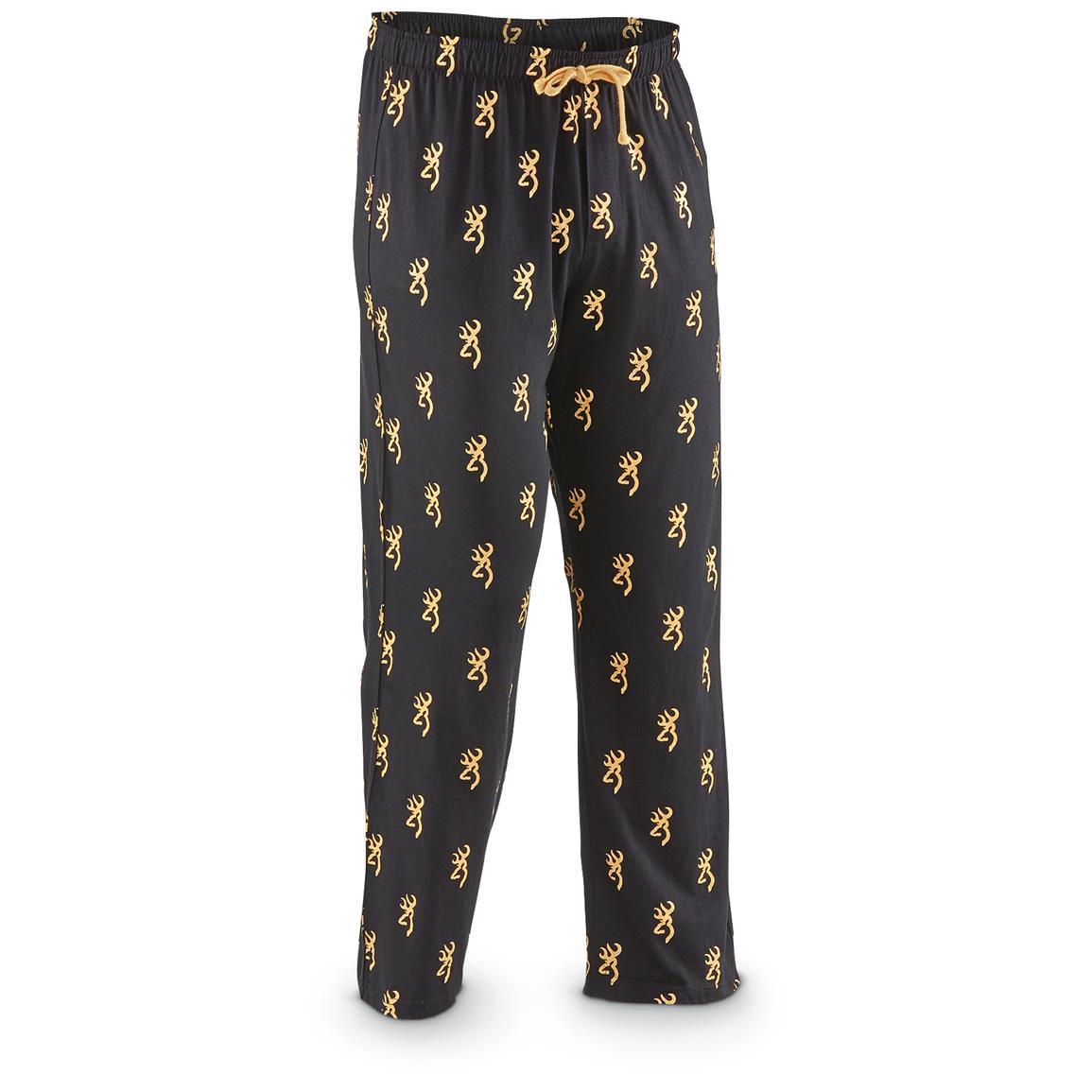 Browning Men's Buckmark Lounge Pants, Black 662729, Jeans & Pants at