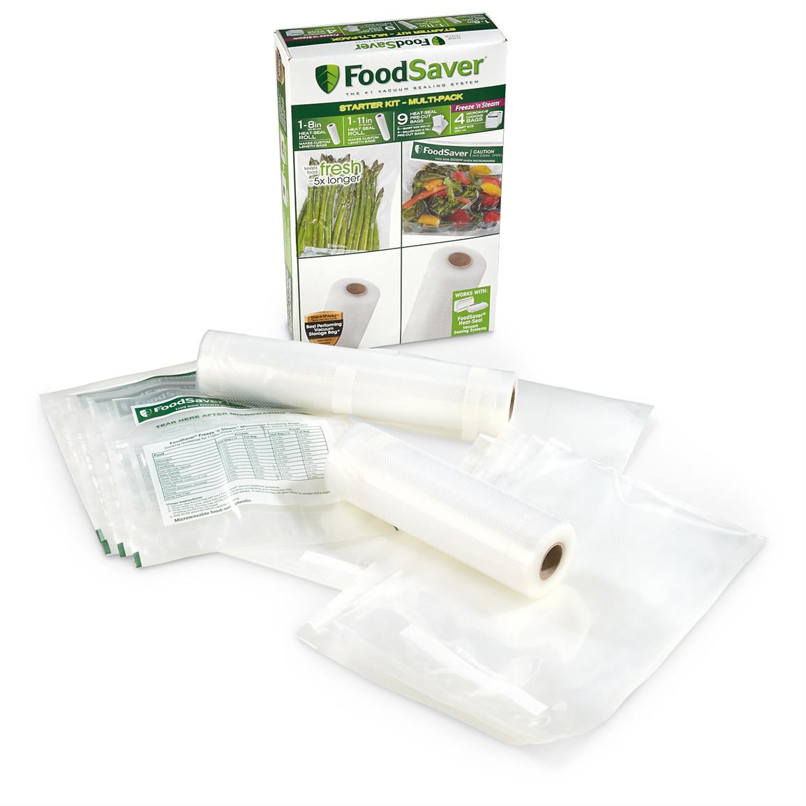 FoodSaver Vacuum Sealer Bags Starter Kit, 15 Pieces 668645, Vacuum