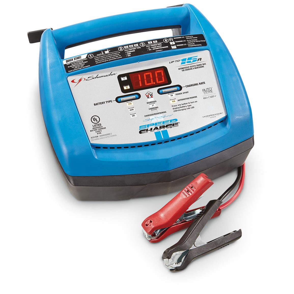 Schumacher SpeedCharge Ship 'n Shore Battery Charger, 15 Amp - 670451