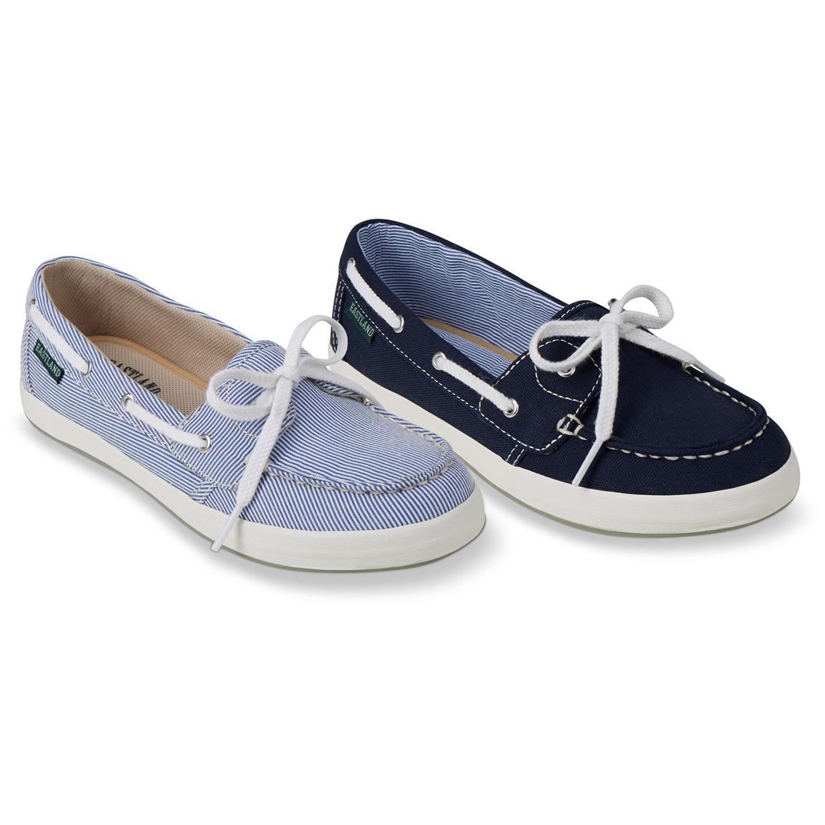 Eastland Women&#39;s Skip Canvas Slip-On Boat Shoes - 674358, Boat & Water Shoes at Sportsman&#39;s Guide