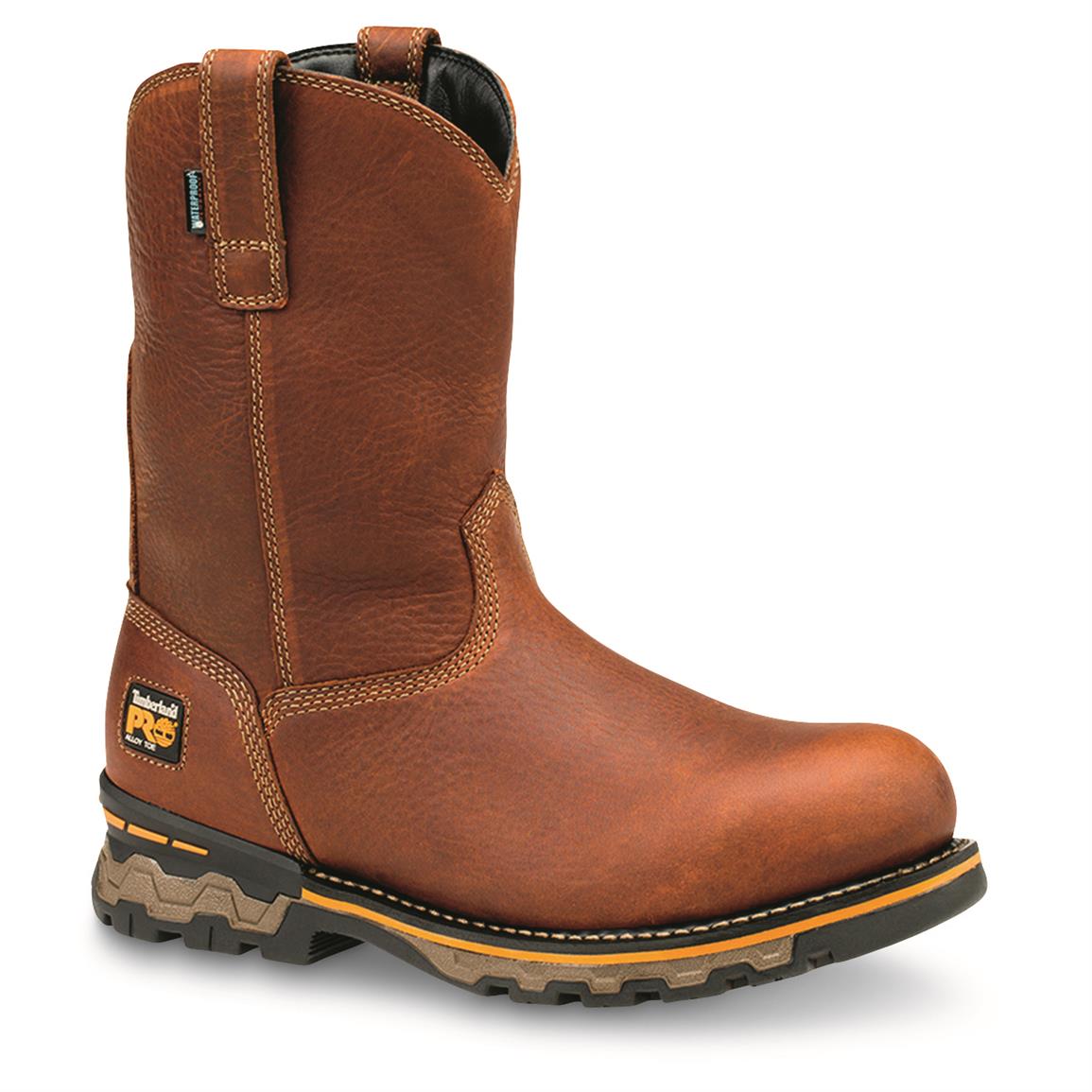 Timberland PRO Men's AG Boss Waterproof Alloy Toe PullOn Work Boots 680814, Work Boots at