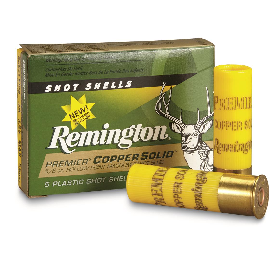 Remington 20 Gauge Copper Solid Sabot Slug 2 3 4 Shell 5 Rounds 
