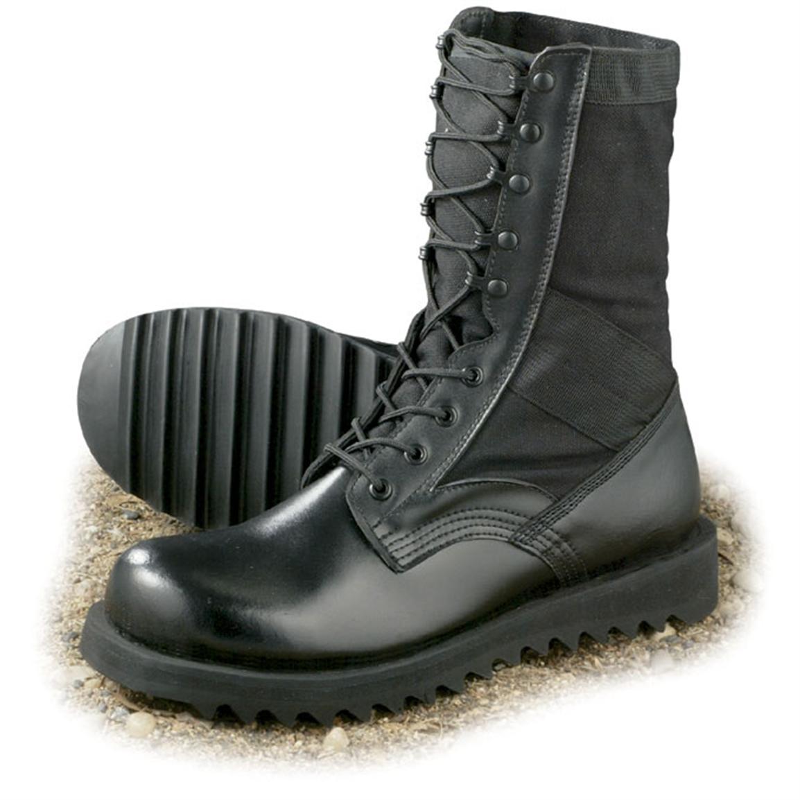 Mil. spec. U.S. style Ripple Sole Jungle Boots, Black 79170, Combat & Tactical Boots at