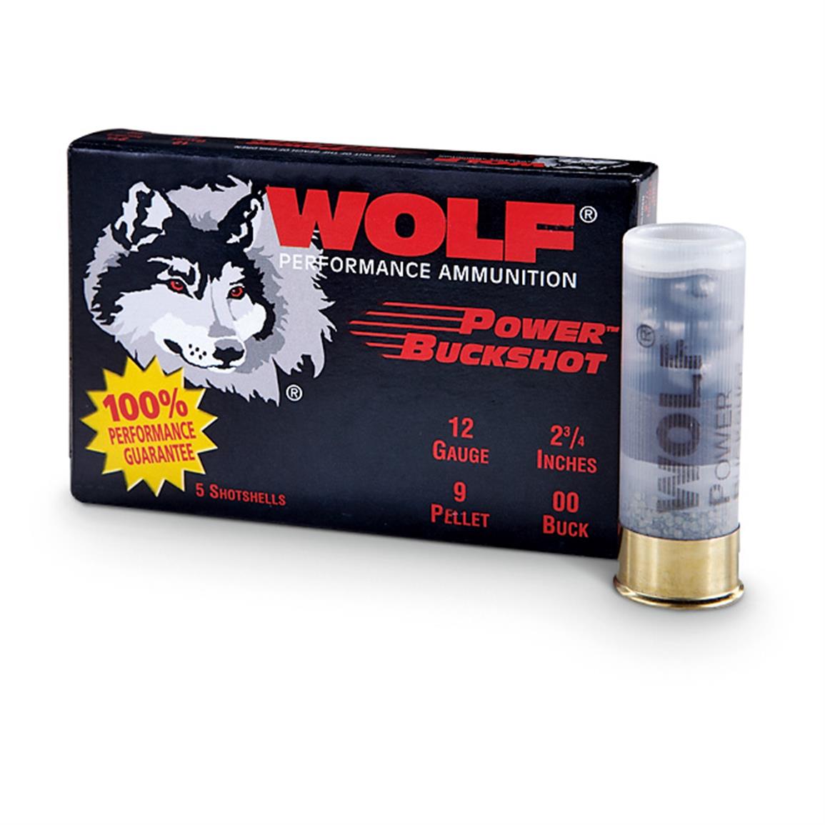 Wolf Buckshot 2 34 12 Gauge 00 Buckshot 9 Pellets 250 Rounds