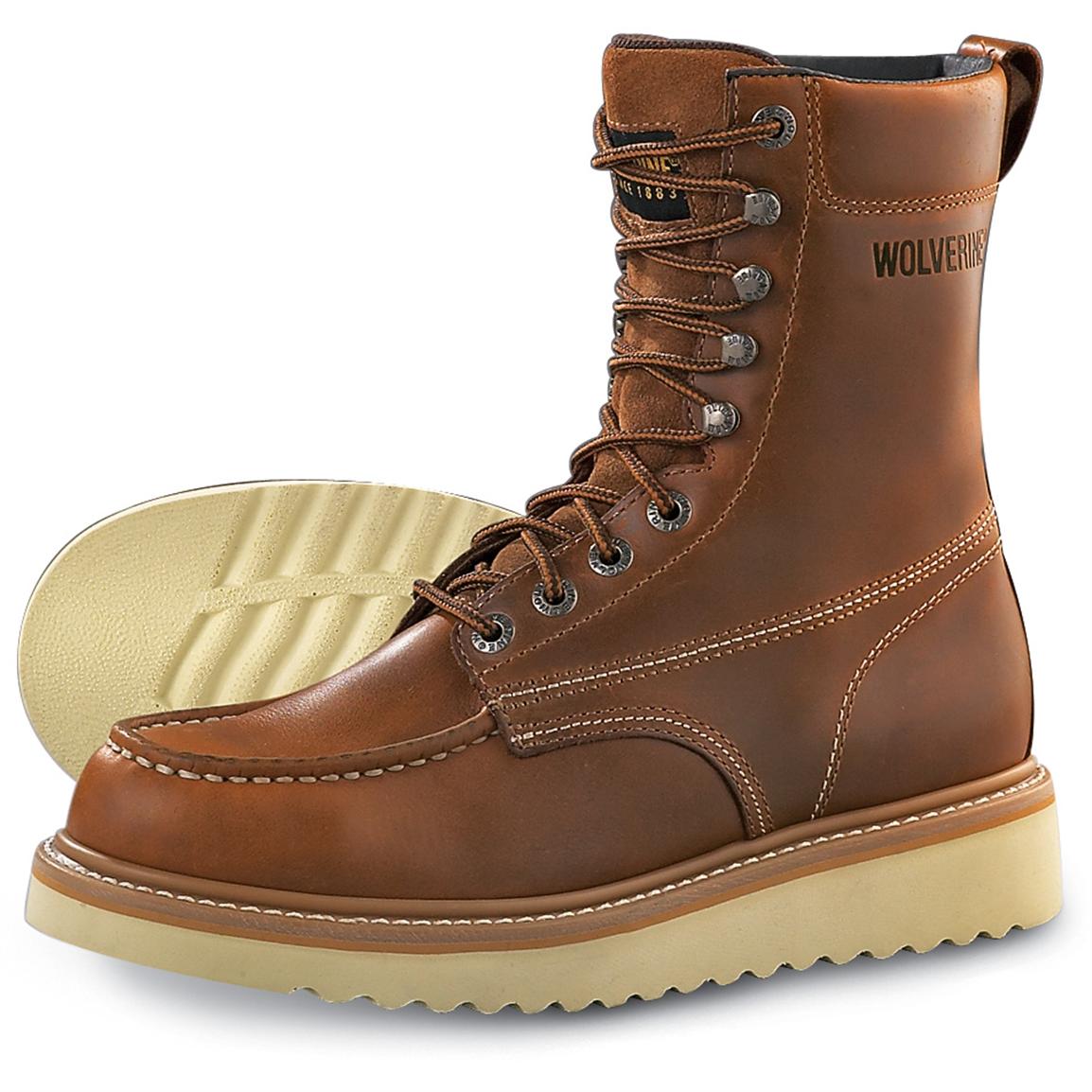 Wolverine Men's Moc Toe 8" Work Boots 87293, Work Boots at Sportsman's Guide