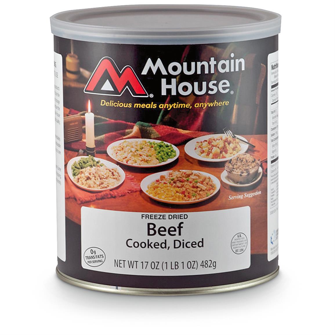 Mountain House Emergency Food Freeze-Dried Diced Beef - 90772, Survival