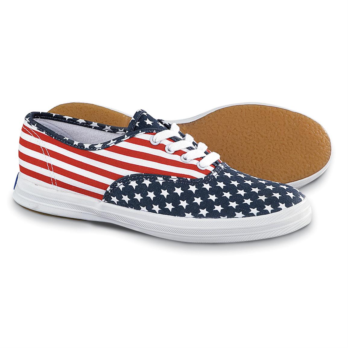 Women's Keds® Champions, Red / White / Blue 92310