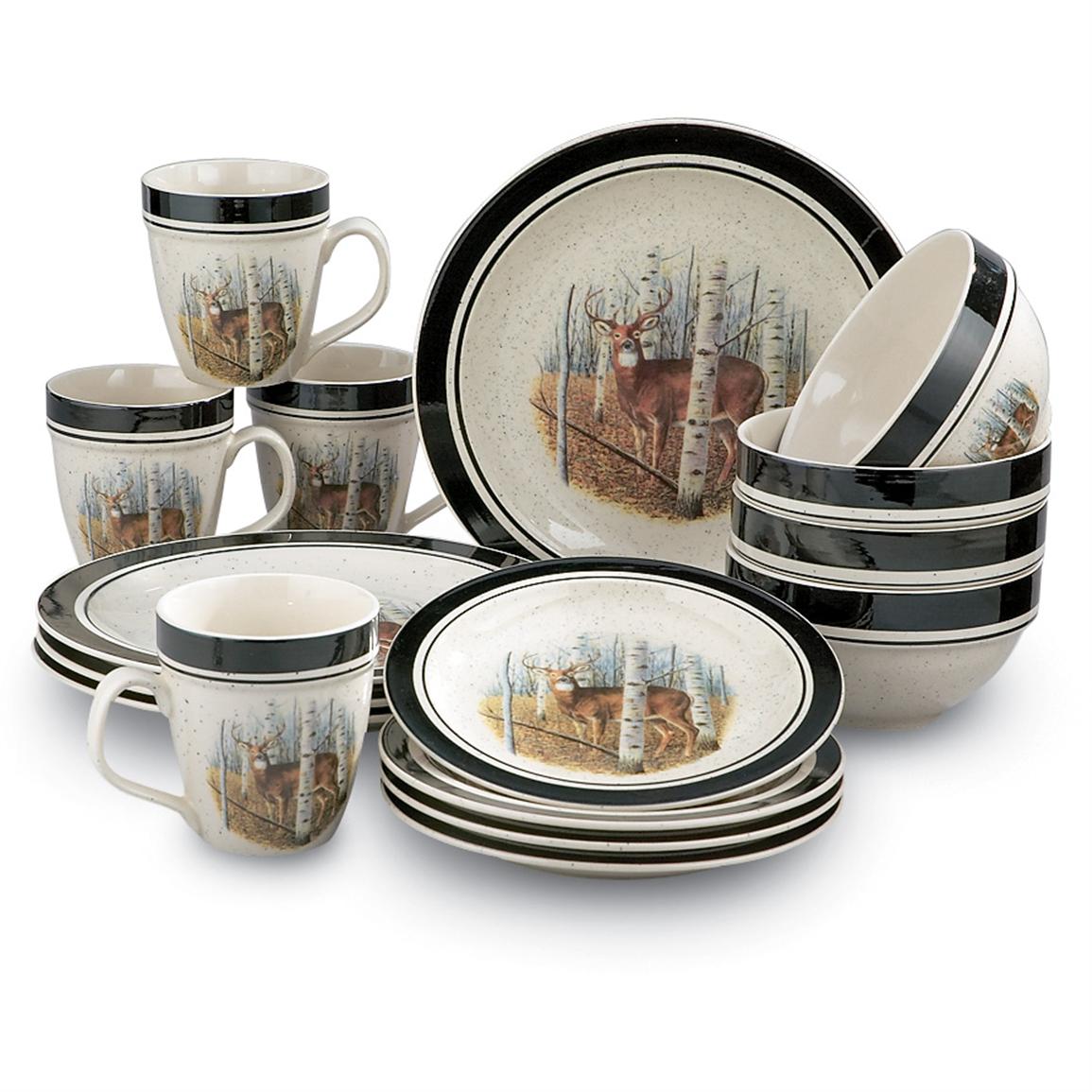 16 - Pc. Stoneware Dinnerware Set - 92524, Dinnerware & Flatware At 