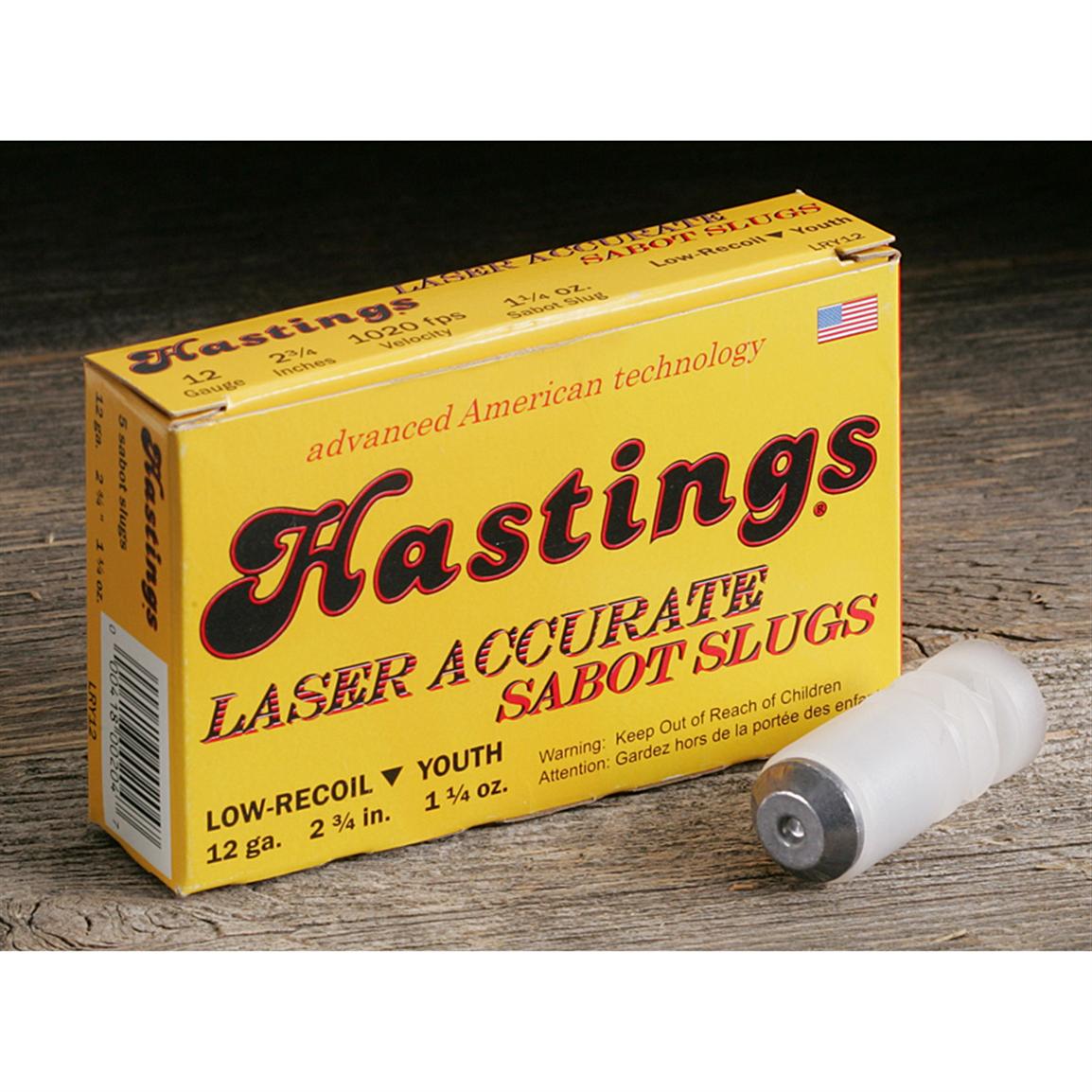 Hastings Laser Sabot Slugs 12 Ga 2 34 1 14 Oz 5 Rds 93434 12