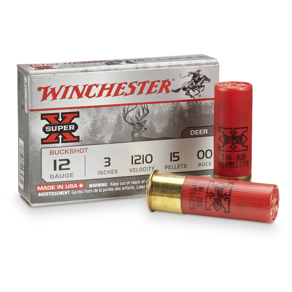 Winchester Super X Buckshot With Buffered Shot 12 Gauge Xb12300 3 Mag 00 Buck 15 Pellets 5