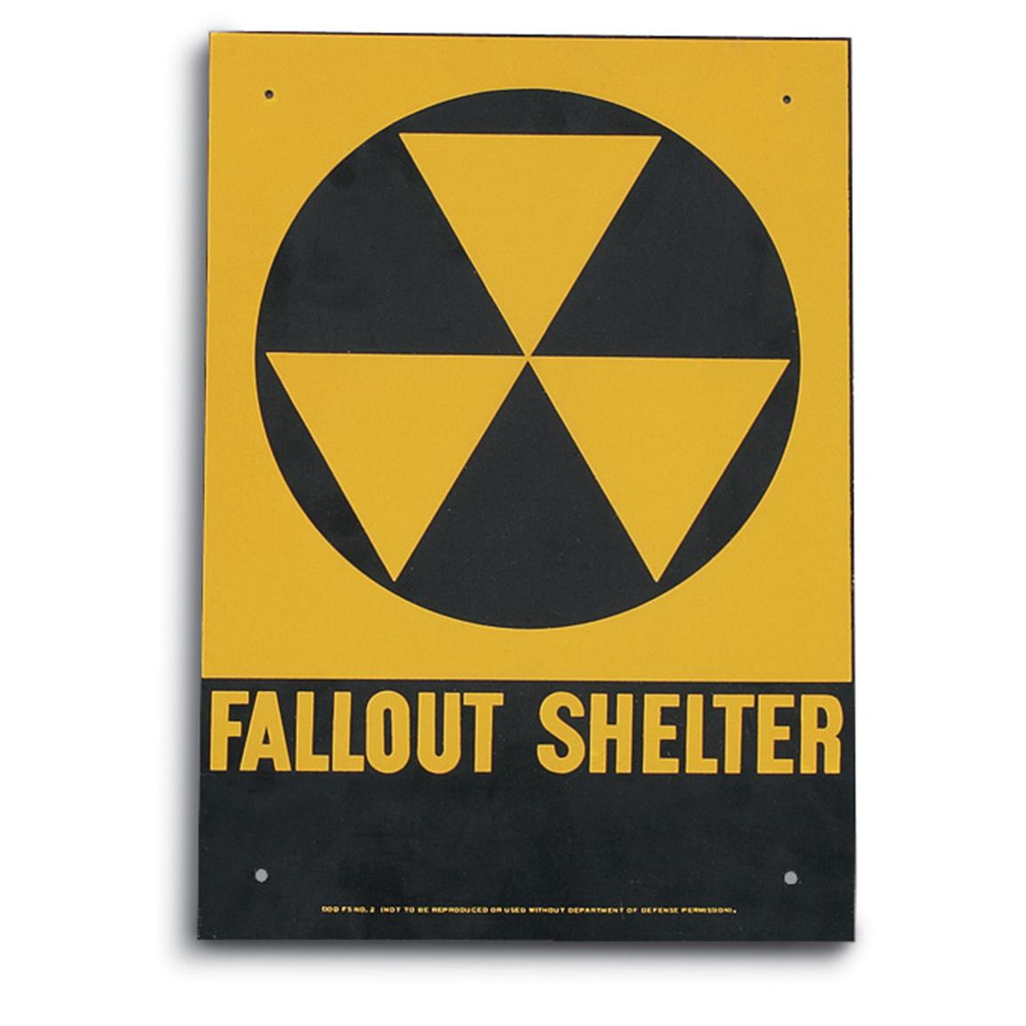 Genuine Cold War Era FALLOUT SHELTER Sign - 96373, Field Gear at.