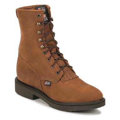 Men's Justin 8" Lace-R Work Boots, Bark