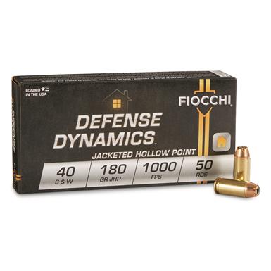 Fiocchi Shooting Dynamics, .40 S&W, JHP, 180 Grain, 50 Rounds