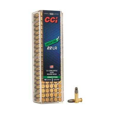 CCI Green Tag Competition, .22LR, LRN, 40 Grain, 100 Rounds