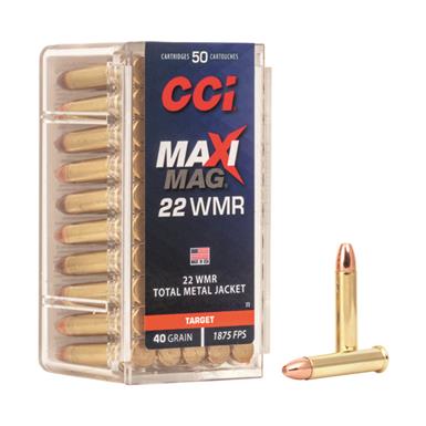 CCI Maxi-Mag, .22 WMR, TMJ, 40 Grain, 50 Rounds