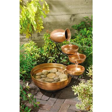 Smart Solar Cascade Fountain Brushed Copper 106623 Decorative Smart Solar Cascade Fountain Brushed Copper
