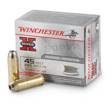 Winchester Super-X, .45 Colt, Silvertip HP, 225 Grain, 20 Rounds