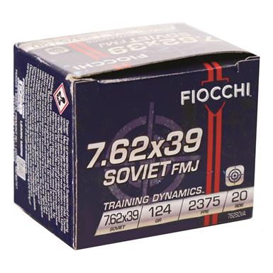 Fiocchi, 7.62x39mm, FMJ, 124 Grain, 240 Rounds
