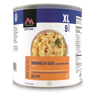 Mountain House Emergency Food Freeze-Dried Scrambled Eggs with Bacon, 9 Servings