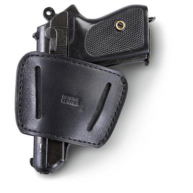 Leather Belt Slide Holster, .22/.25/.32/.380 Caliber Handguns, Ambidextrous