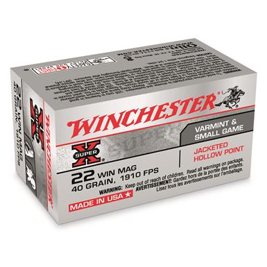 Winchester Super-X, .22 Magnum, JHP, 40 Grain, 1,000 Rounds