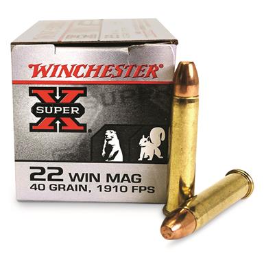 Winchester Super-X, .22 Magnum, FMJ, 40 Grain, 1,000 Rounds