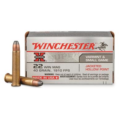 Winchester Super-X, .22 Magnum, JHP, 40 Grain, 50 Rounds