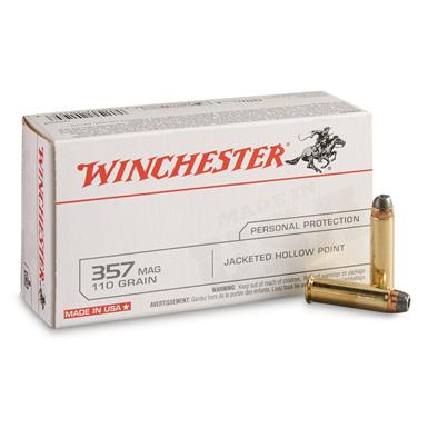 Winchester White Box, .357 Magnum, JHP, 110 Grain, 50 Rounds