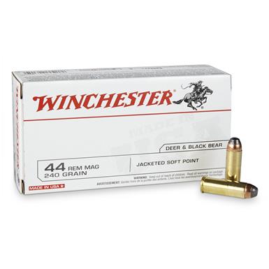 Winchester White Box, .44 Magnum, JSP, 240 Grain, 50 Rounds