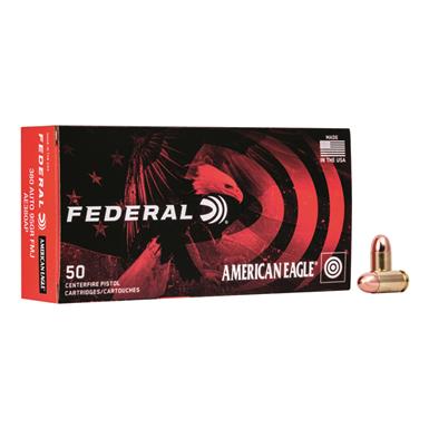Federal American Eagle, .380 ACP, FMJ, 95 Grain, 50 Rounds