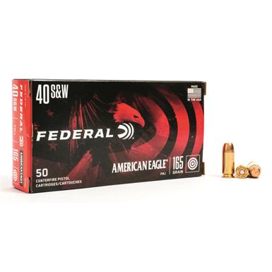 Federal American Eagle, .40 Smith & Wesson, FMJ, 165 Grain, 50 Rounds