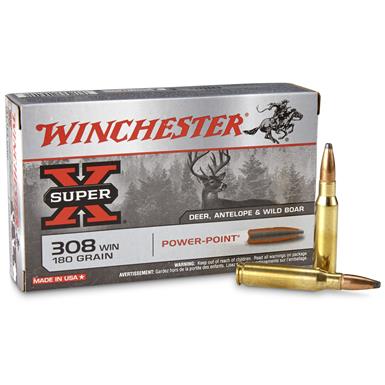 Winchester Super-X, .308 Winchester, PP, 180 Grain, 20 Rounds