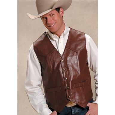 Roper® Saguaro West Goat Nappa Leather Vest - 127628, Vests at ...