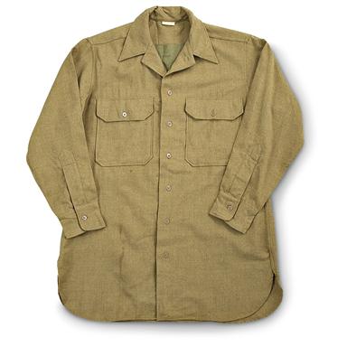 New U.S. Military WWII Wool Fatigue Shirt, Olive Drab - 130672 ...