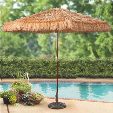 Castlecreek 9 Thatched Tiki Patio Umbrella Wooden Pole 233821 Castlecreek 9 Thatched Tiki Patio Umbrella Wooden Pole