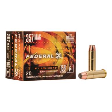Federal Fusion, .357 Magnum, JHP, 158 Grain, 20 Rounds