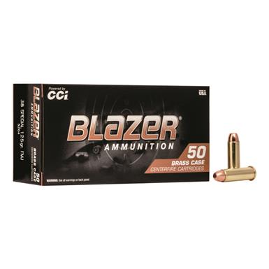 CCI Blazer Brass, .38 Special, 125 Grain, FMJ-FN, 50 Rounds
