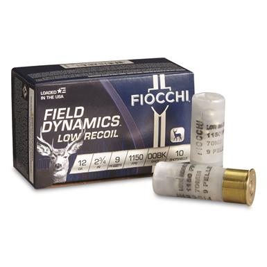 Fiocchi Field Dynamics Nickel-plated Low-recoil Buckshot, 12 Gauge, 23/4", 00 Buck, 10 Rounds
